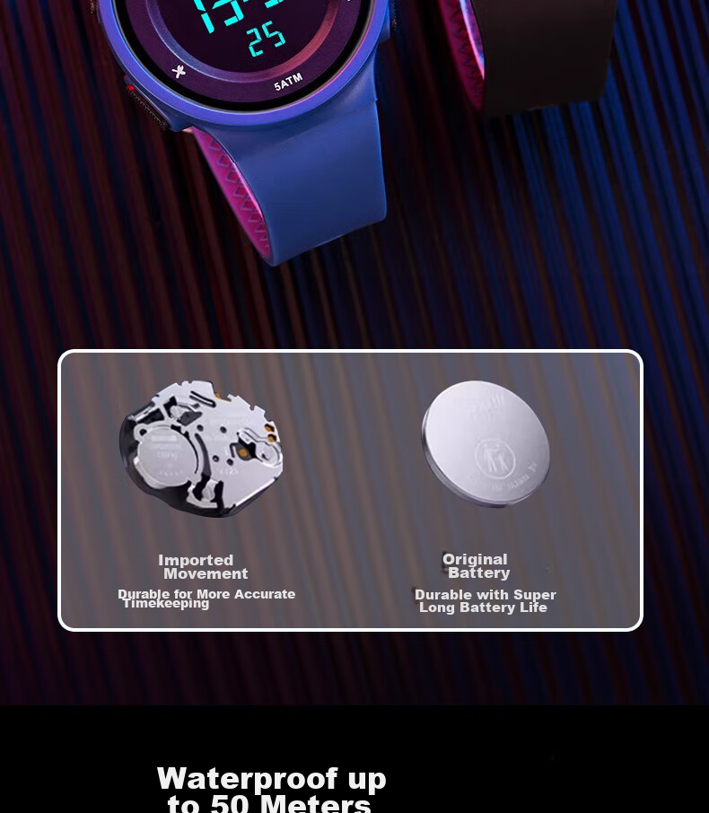 Yajia Digital Watch, Multi-Functional Calendar with Digital Display, Stylish And Simple Design for Students, Fashionable Electronic Watch 8