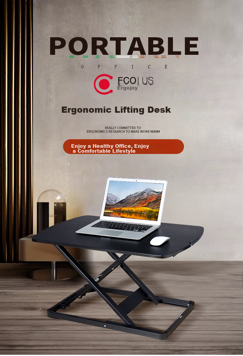 ECOLUS ErgodeSK Adjustable Standing Desk, Height-Adjustable Laptop Stand, Workstation LST04BK 1
