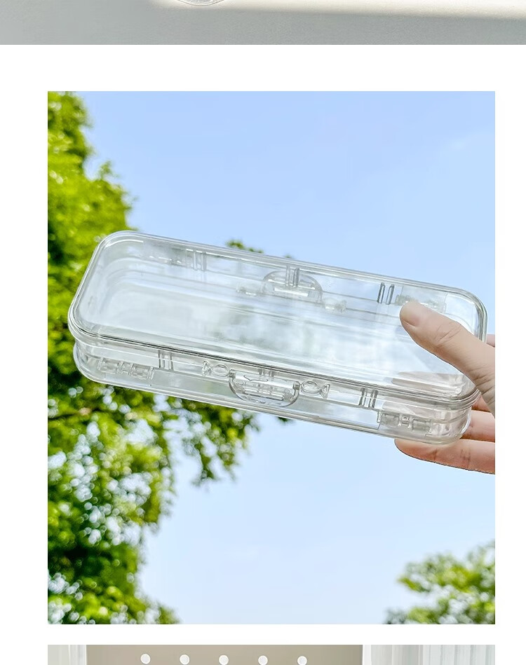 Class 3 Grade 2 Transparent Frosted Pencil Case Large Capacity Student Pencil Box Ins Storage Office Minimalist Transparent Version 13