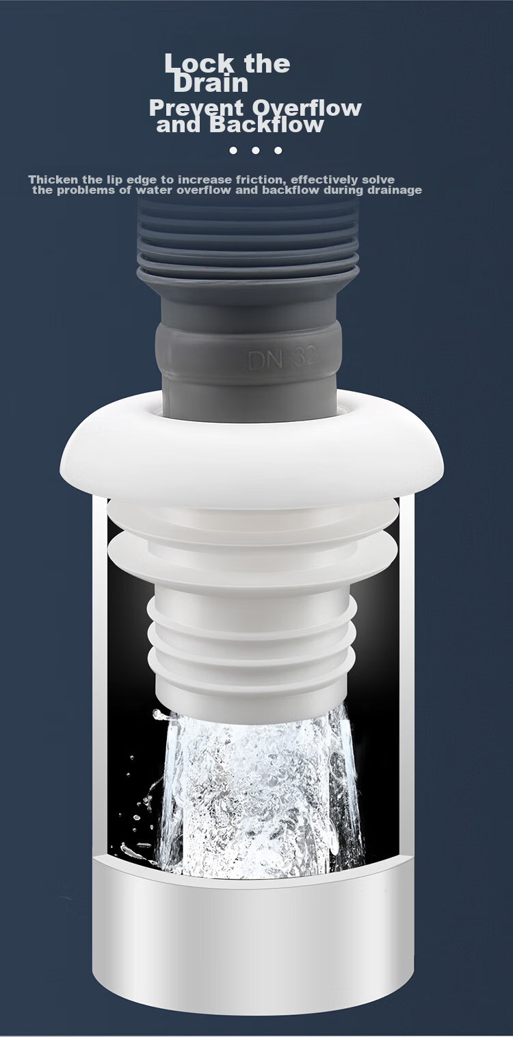 Larsd Silicone Drain Pipe Seal Ring, Odor-Proof Seal Plug, Bathroom Cabinet Drainage Pipe Anti-Odor Device Sealing Plug 5