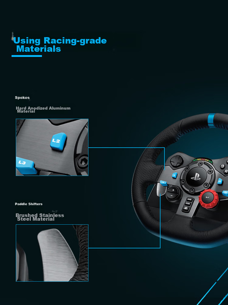 G G923 PC High-Resolution Force Feedback Racing Wheel And Pedals, Racing Simulation Driving Experience, For Horizon 4 And Okami 2 15