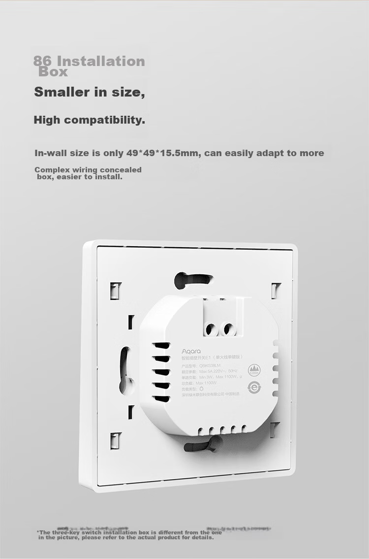 Aqara Smart Switch E1 Single Fire Single Button Intelligent Home Remote Control, Already Integrated with Mijia APP/iPhone HomeKit, White 14