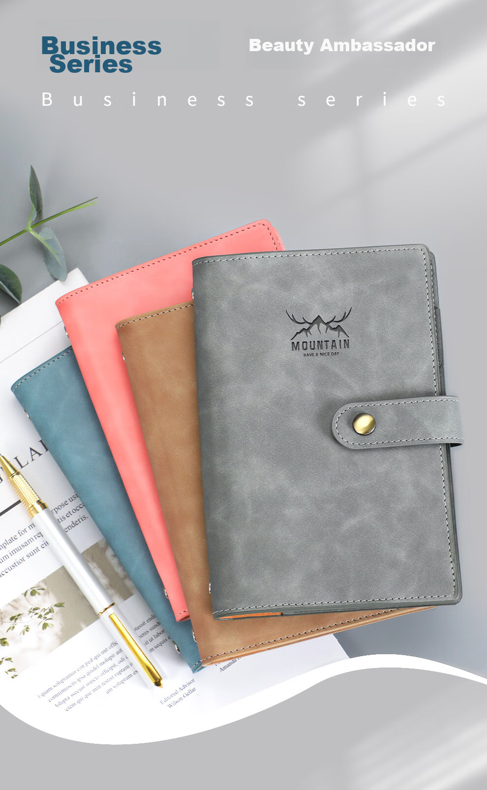 Jiaranheng A6 Multifunction Loose-Leaf Notebook, Creative Small Planner Notebook, Portable Journal, Zippered Storage Book, Leather Cover with Buckle, Customizable, Blue, 1 Book 7