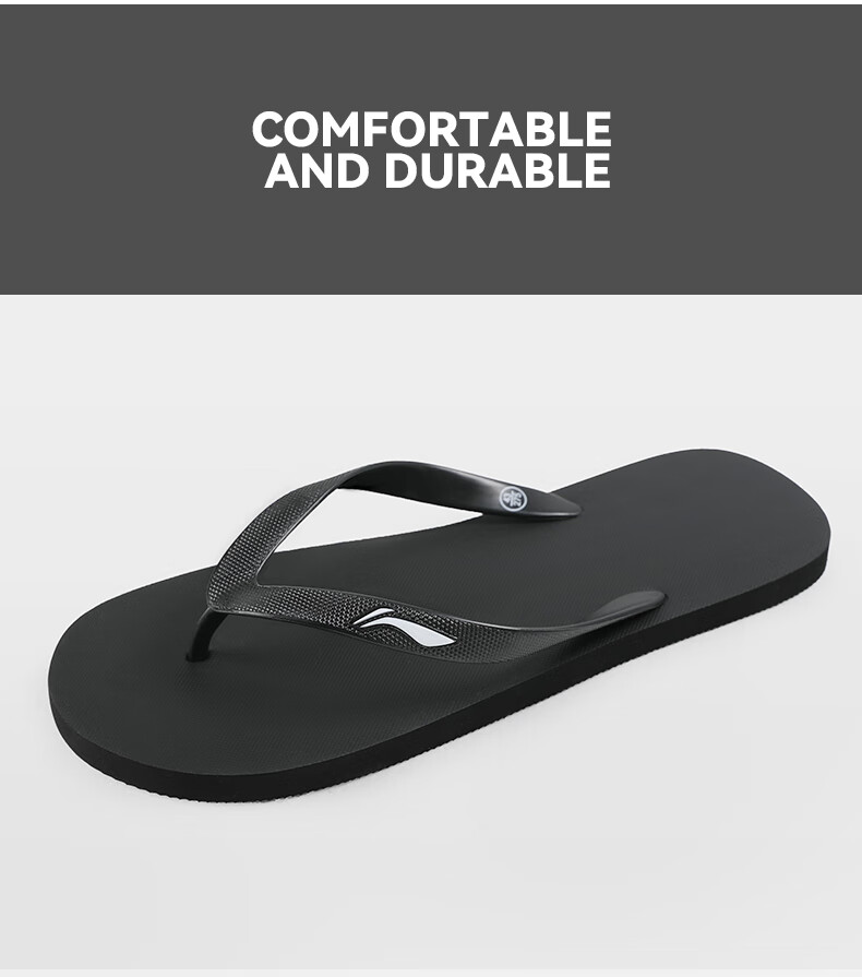 Li-Ning Flip Flops for Men And Women, Non-Slip Swimming Slippers, Summer Outdoor Wear, Soft Sole, Shower Anti-Odor Waterproof Sandals, Size 40 5