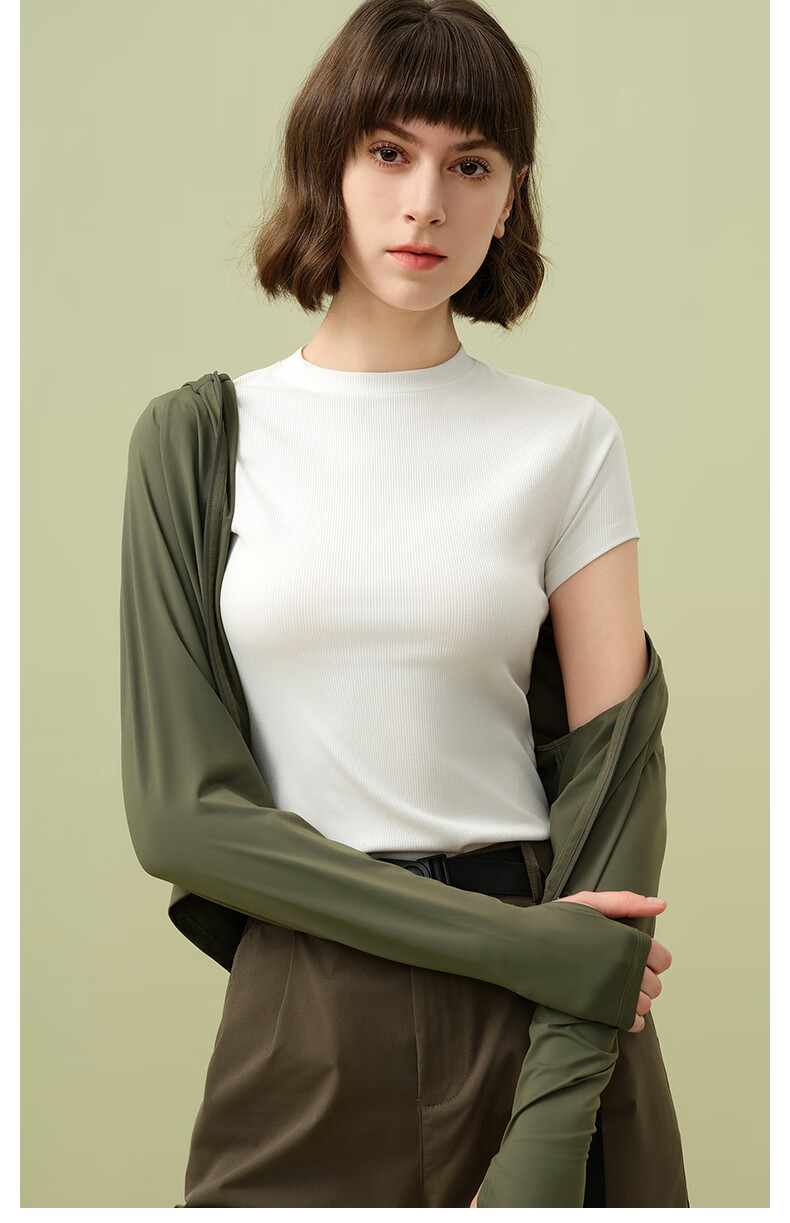 MONTAGUT Modal Cotton Undershirt for Women, Slim-Fit Thin Short-Sleeve White Top, Stylish Basic Base Layer for Autum 23