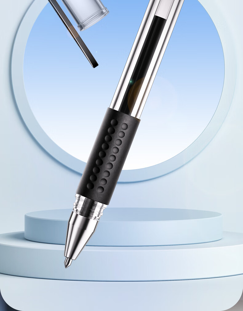 COMIX Black Full Needle Tube Pen, Gel Pen, Signing Pen, Water-Based Pen, 0.38mm, Writing Tool, 12 Pcs/box, GP038 12