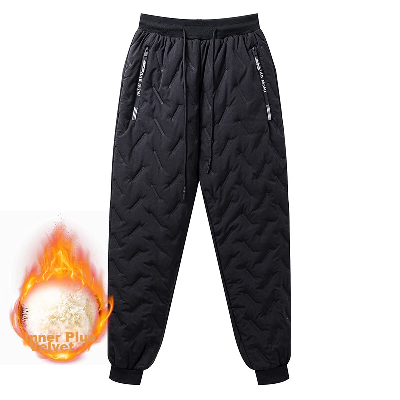 Hengyuanxiang Middle-Aged Women's Winter Fleece-Lined Thick Casual Pants, High-Waist Straight-Leg Lambswool Trousers for Middle-Aged And Elderly Wome 10