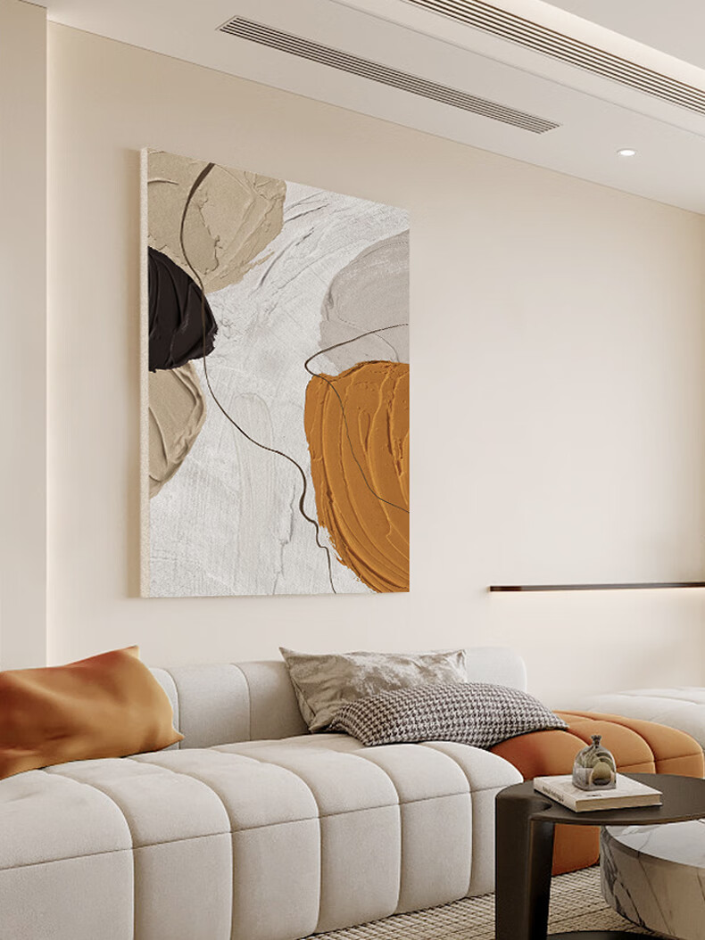 Haojiubujian Modern Minimalist Living Room Decorative Painting, Three-Dimensional Double-Layer Entrance Hallway Painting, Abstract Art Sofa Background Wall Painting 10