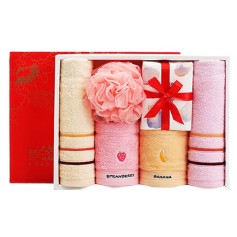 Grace Antibacterial Towel Gift Set, 6-Piece Pure Cotton Absorbent Sports Towels, Bulk Pack, Group Purchase Available, without Carrying Bag
