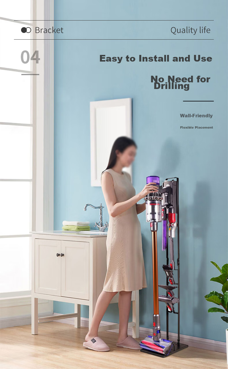 Keruier Dyson Vacuum Cleaner Stand Compatible with V8V12V15V10G5V11, Vacuum Holder, No Drilling Required, Dyson Storage Rack, Charging Hook 7