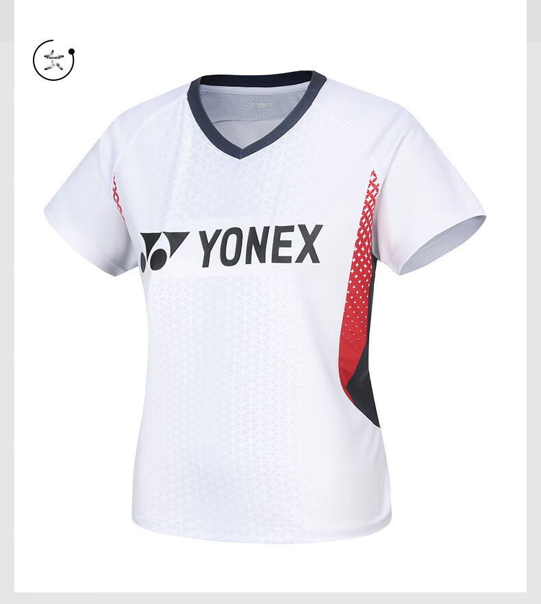 YONEX Badminton Shirt for Competition Training, Running, Fitness, Sweat-Wicking, Breathable Short Sleeve for Women 210284BCR White O 8