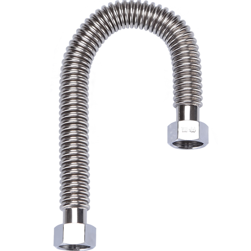 Weixing 4-Point Corrugated Pipe, 50 Cm, 1 Piece, Gas Water Heater, 304 Stainless Steel Flexible Hose, Cold And Hot Water Inlet And Outlet, 1204