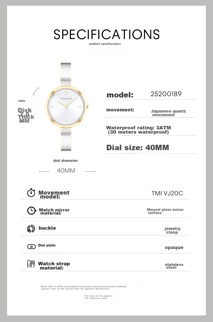 Calvin Klein CK Watch, Sunlight Model, Steel Strap Women's Wristwatch, Goddess Day New Year Gift, 25200189 2