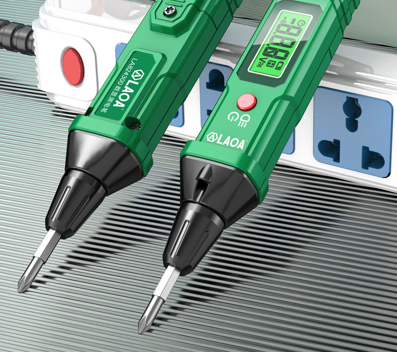 LAOA Digital Display Voltage Tester, Smart Test Pen with Replaceable Heads, Eleven-Character Voltage Tester LA824300 21