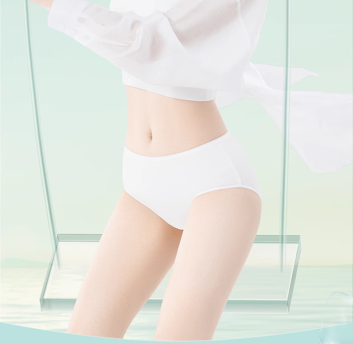 BADIGAO Pure Cotton Disposable Underwear for Women, All-Cotton No-Wash 5-Pack Maternity Period Travel Shorts White 2XL Size 1