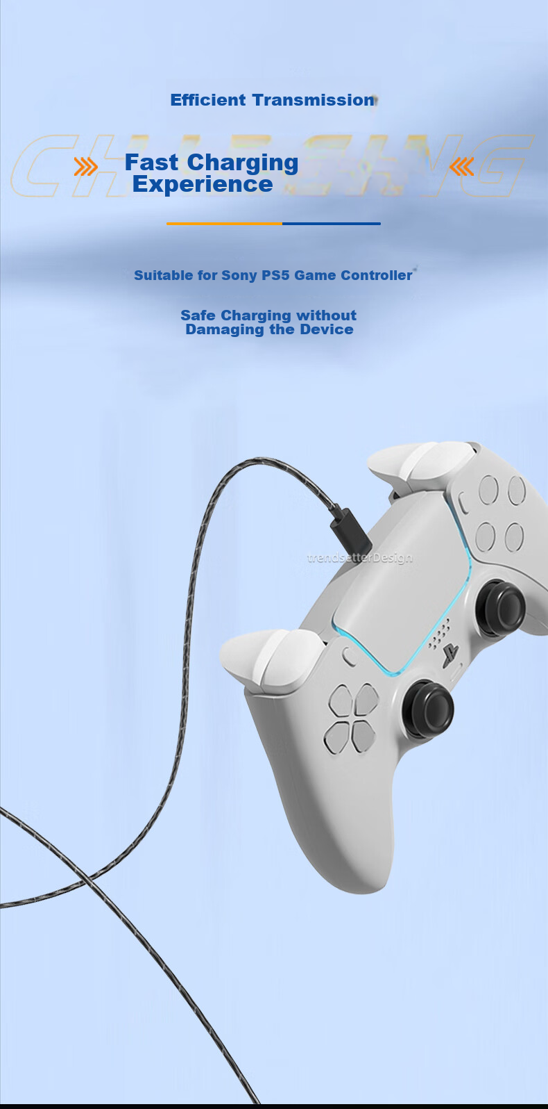 Trendsetter Wireless Controller Charging Cable for Xbox One, PS4, Windows Phone, Android to PC Extension Cord Slim Pro with US Versio 3