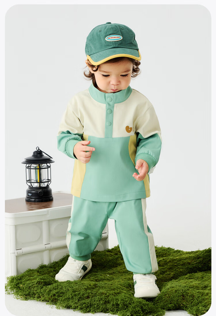 Minibala Children's Long Sleeve Set, Trendy Color-Block Top And Pants Two-Piece Suit, Spring New Arrival 4
