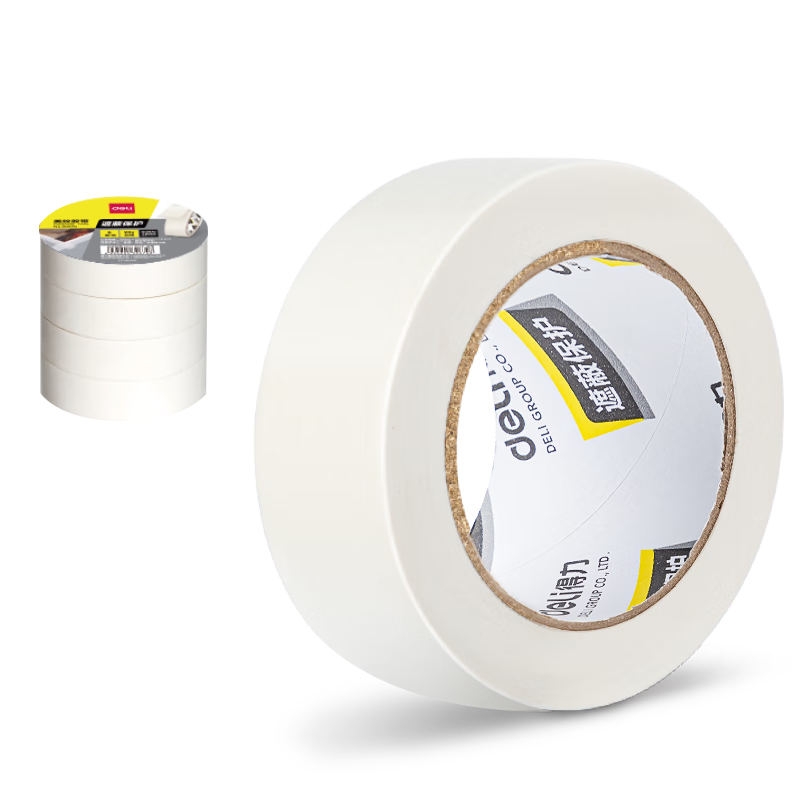 Deli [Lowest Price Online] Masking Tape 50mm*50y*145μm for Art And Craft Color Separation, Renovation Masking, Grouting Film, Paint Protection 4 Rolls 30674
