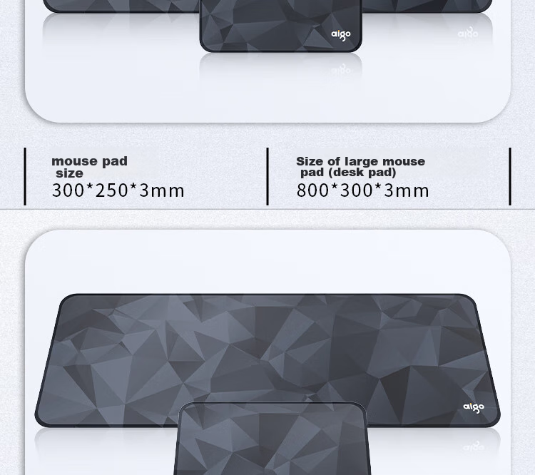 Aigo M1 Mouse Pad, Gray, Small Size 300*250*3mm, for Home Office And Gaming 14