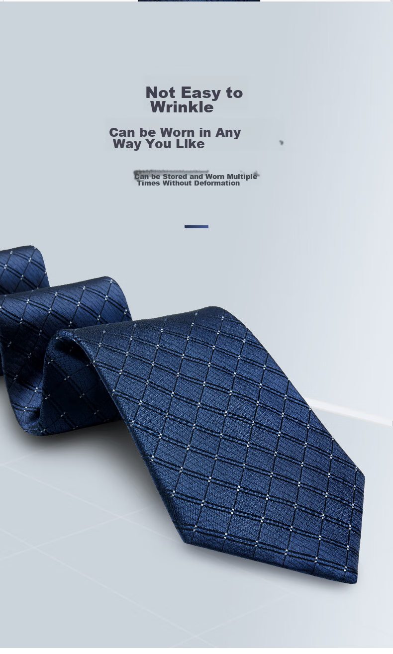 Luomeng Men's Necktie, Business Formal Wear, 8cm Hand-Tied, for Interviews, Work, Groomsmen, Wedding Ceremony, Gift Box Packaging 5