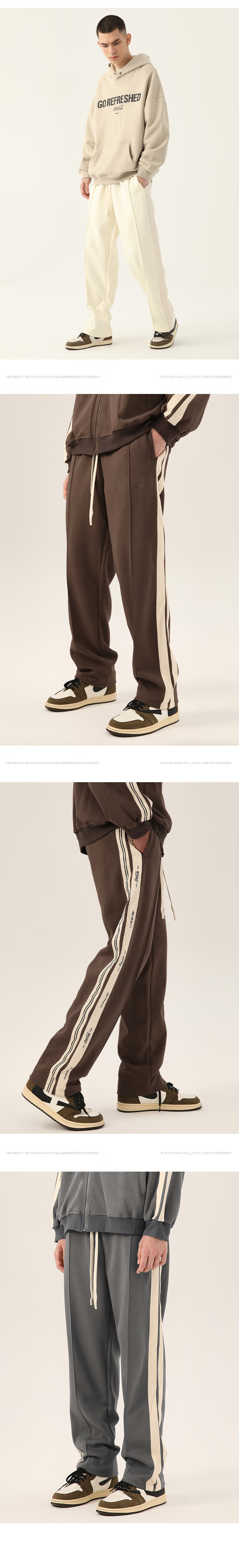 Coca-Cola Casual Pants for Men, Spring And Summer American-Style Trousers, Sports Pants, Straight-Leg Pants, Sweatpants, Black Regular, S (90-110 Jin) 15