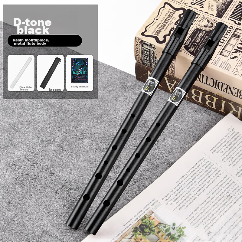Maneryuepu Irish Flute for Students, Beginner's Entry-Level Six-Hole Recorder, D Key Soprano Straight Flute, Tin Whistle Instrument