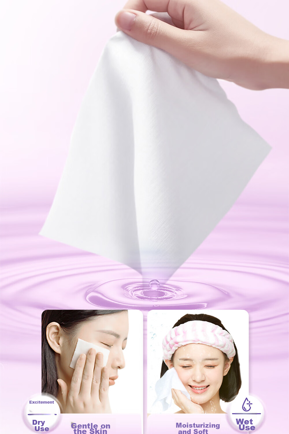 C&S Facial Cleansing Wipes, Hanging Type, 160 Sheets * 4 Packs, Soft Cotton Towels, Disposable Towels, Wet And Dry Use, XL Size, Full Box 8