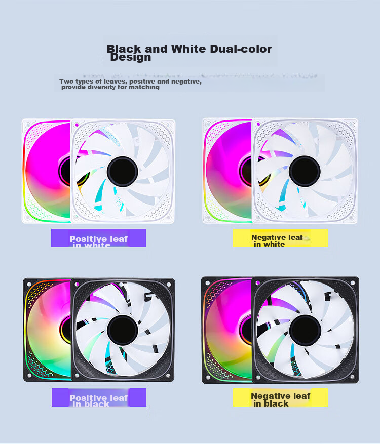 SAMA Jingjie 1st Generation Black 12cm Case Fan, ARGB Infinite Mirror Light/5V3P Godlight Synchronization/Little 4P-PWM Speed Control/Hydraulic Bearing/Standard Shock Absorption Pad 2