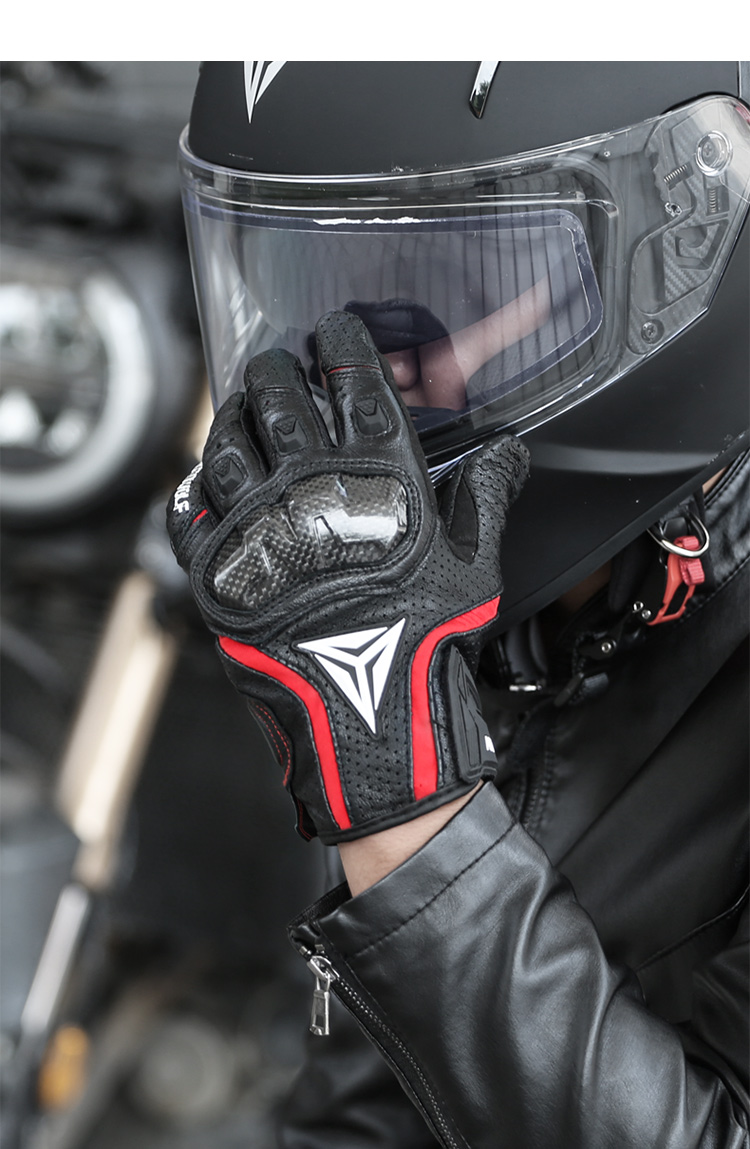 MOTOWOLF Motorcycle Summer Riding Gloves All-Season Universal Anti-Fall Breathable Carbon Fiber Protective Motorbike Gear for Men and Women 15
