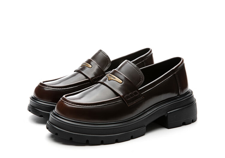 Dusto Thick-Soled Loafers for Women, 2026 New Spring Collection, British Style Versatile Black Leather Shoes, Commuter Flats 12