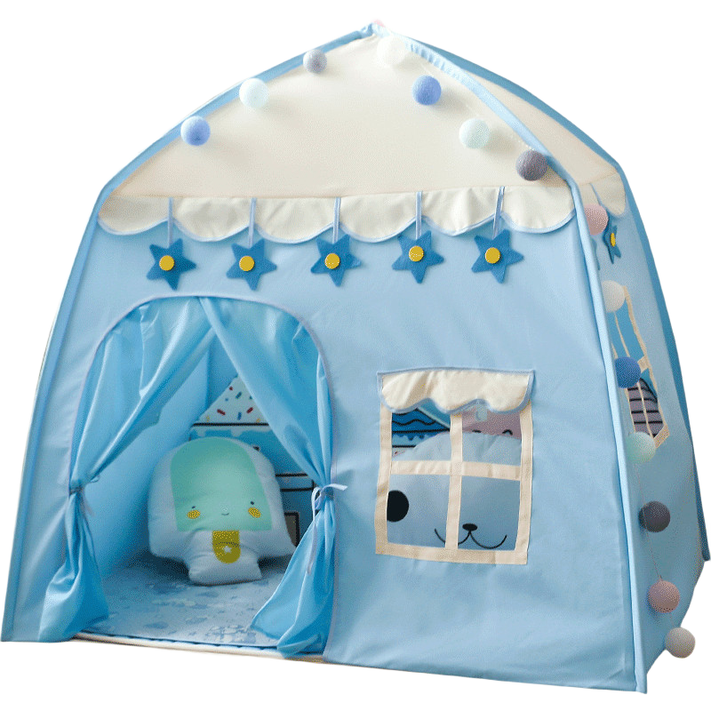 Little Dove Children's Tent Indoor Playhouse / Boys And Girls Toy Yurt Birthday Gift, Blue Castle (Pad Not Included)