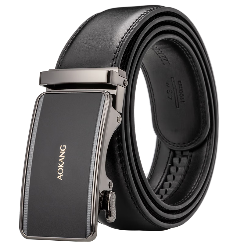 Aokang Men's Leather Belt, Business Automatic Buckle Waistband, Birthday Gift for Husband