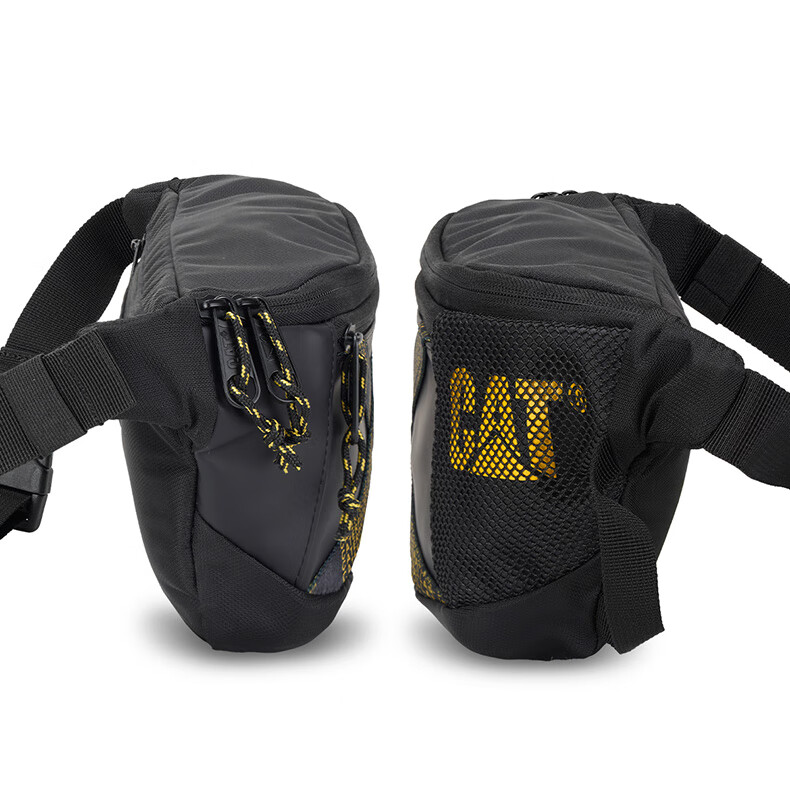 CAT Waist Bag, Lightweight Chest Bag, Crossbody Bag, Phone Pouch, PU Trendy IPad Bag, Outdoor Sports Bag for Men And Women, Black 84050 10