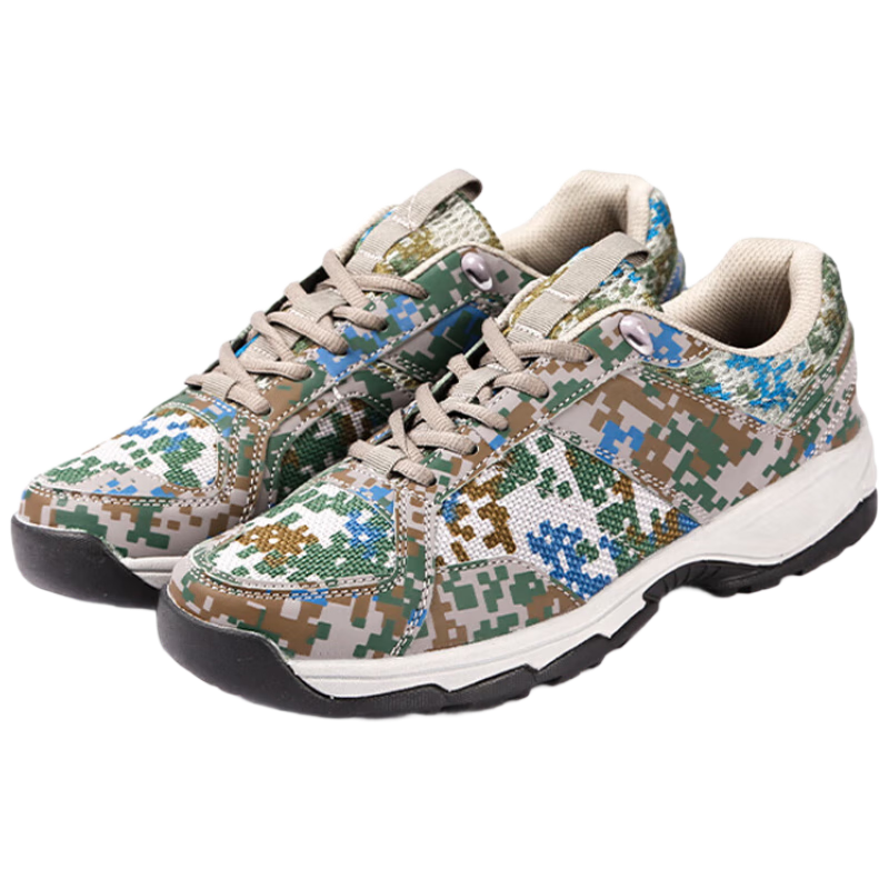 Andatong Camouflage Shoes, Training Shoes, Ultra-Light Rubber Shoes, Men's Running Shoes, Outdoor Sports Breathable Non-Slip Wear-Resistant Shock-Absorbing Shoes, Upgraded Canvas Style, Size 42