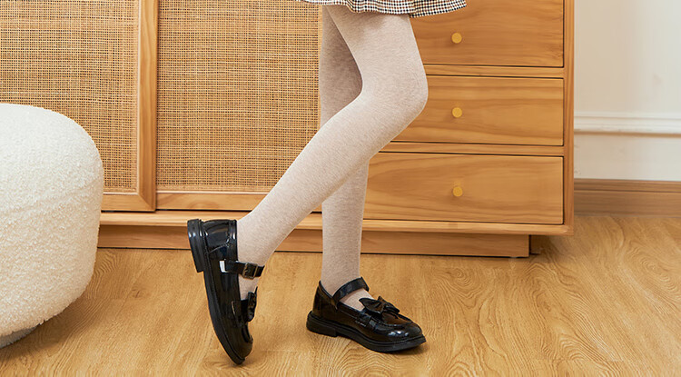 LangSha Children's Thin Tights, Girls' Leggings for Spring And Autumn, Non-Slip Comfortable Cute Versatile Children's Socks, Black, Size M, Recommended Height 70-90CM 2
