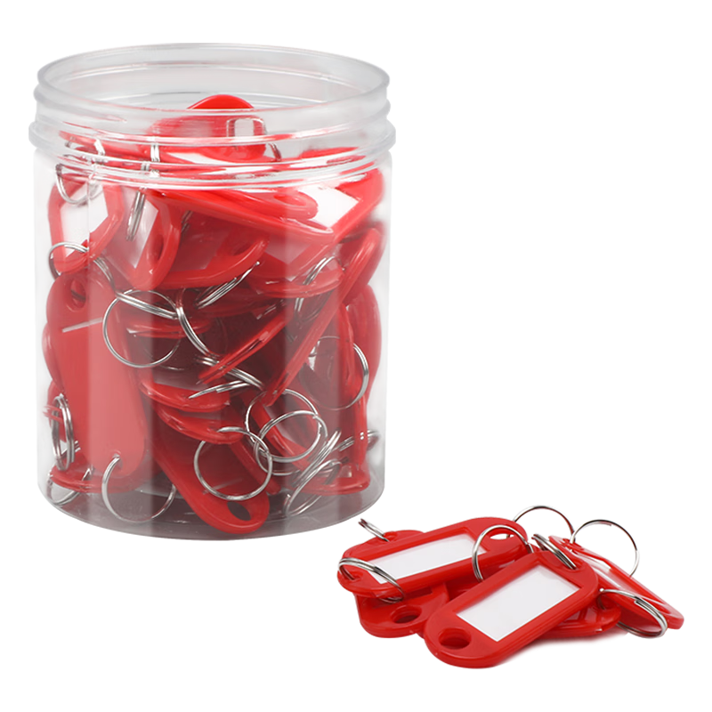 Befon Key Tag, Key Label, Keychain, 2466 Property Office Key Tag, Office Supplies, Red, 50 Pieces/box