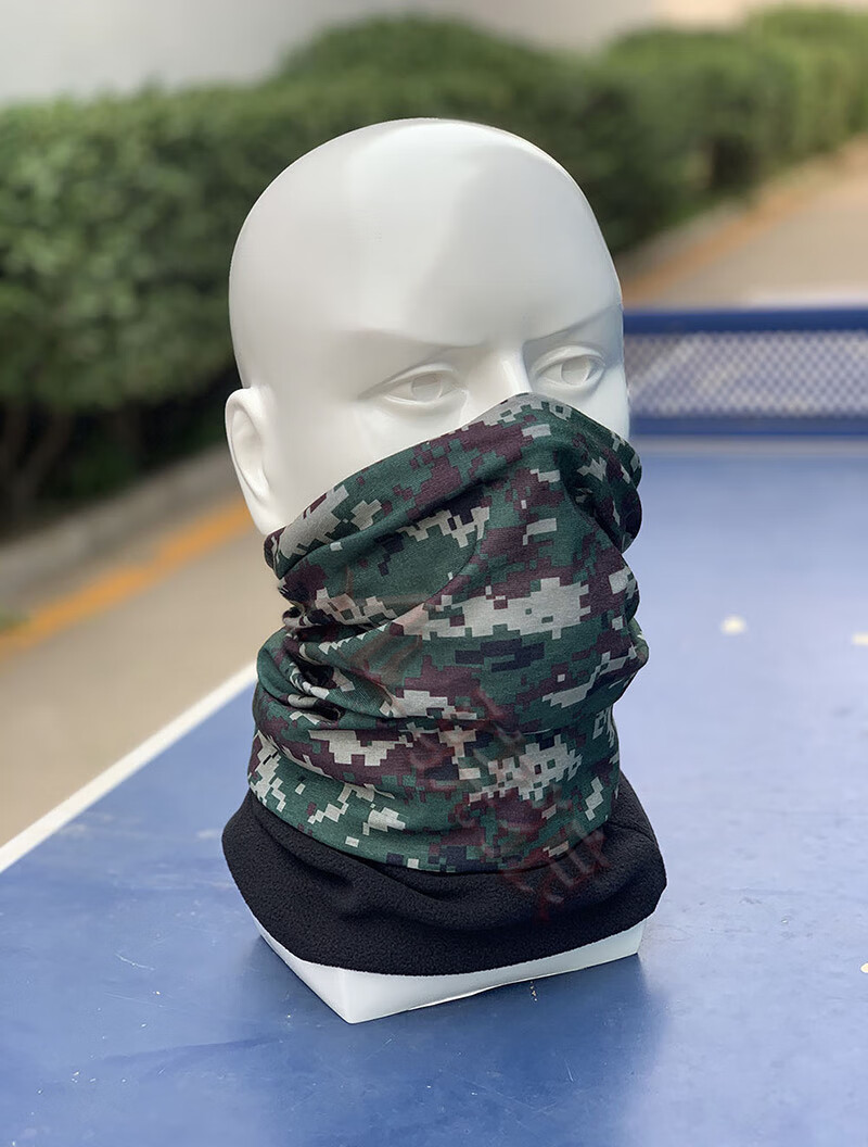 巴尔库勒面罩冬季加绒迷彩脖套保暖面罩多用头巾防风防寒围脖整体绒