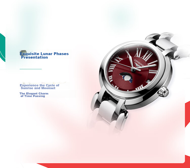 LONGINES Swiss Watch, Heart Moon Series, Women's Steel Strap Quartz Watch L81154926 4