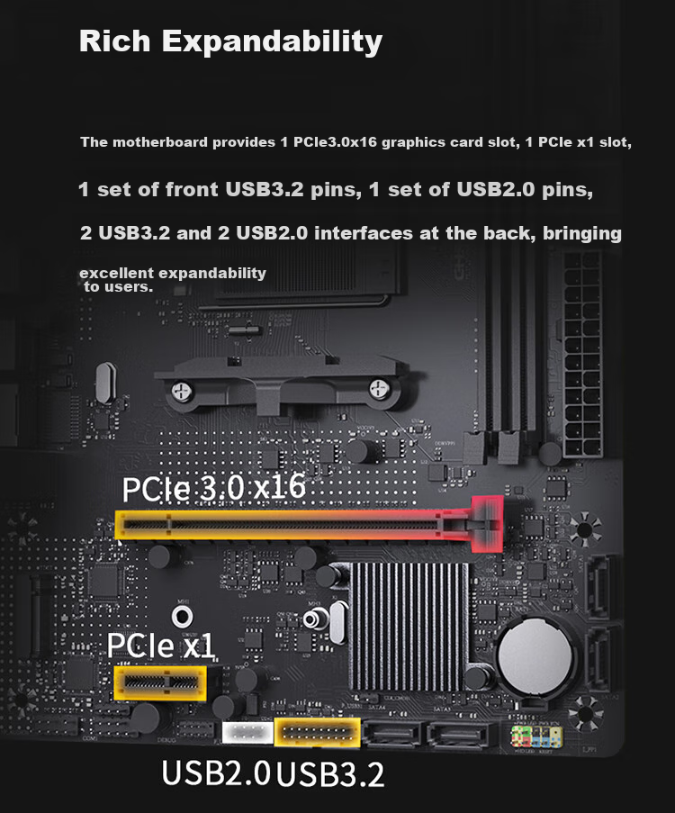MAXSUN (MAXSUN) MS-Challenger B450M Motherboard Supports 5500/5600G/5700X (AMD B450/Socket AM4) 7