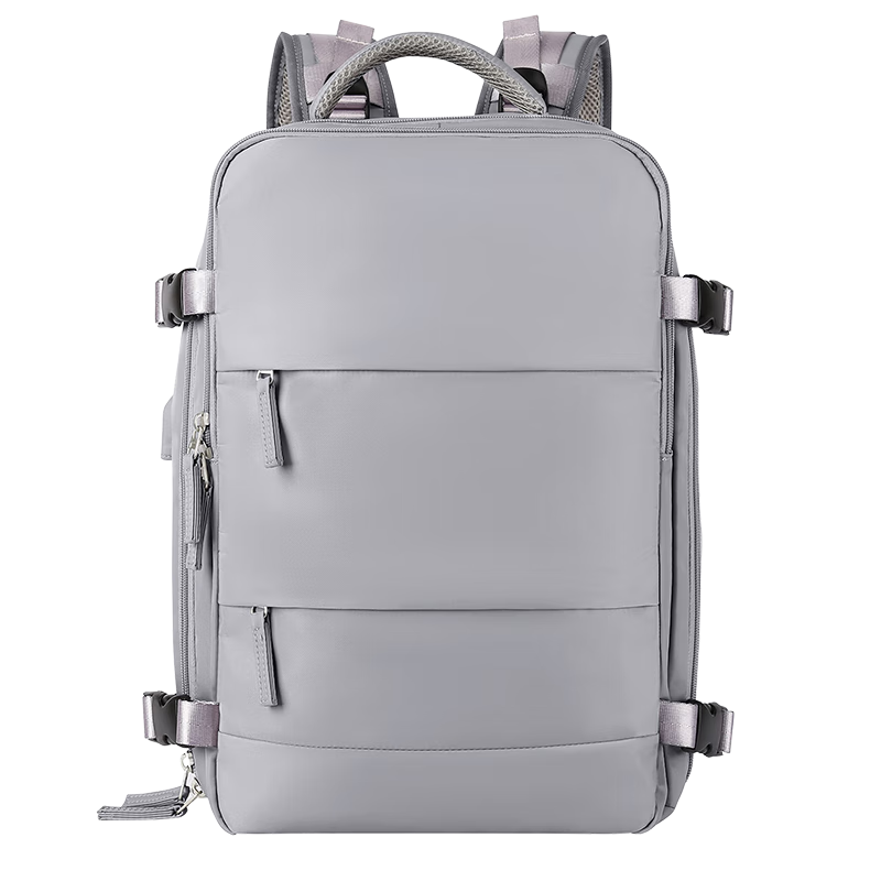 Landcase Women's Large Capacity Backpack, 15.6-Inch Laptop Bag, Multifunctional Travel Luggage Bag, 1637 Gray