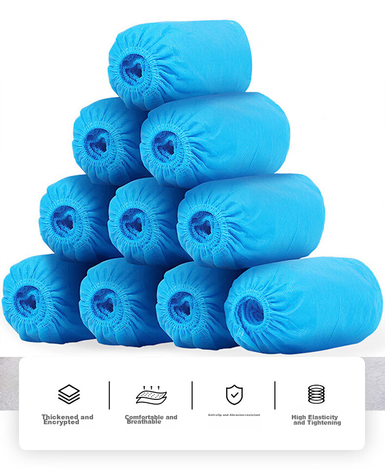 CHAHUA Disposable Thick Non-Woven Shoe Covers Large Size Reusable Non-Slip Foot Covers for Home And Computer Room Use, 48 Pieces 1