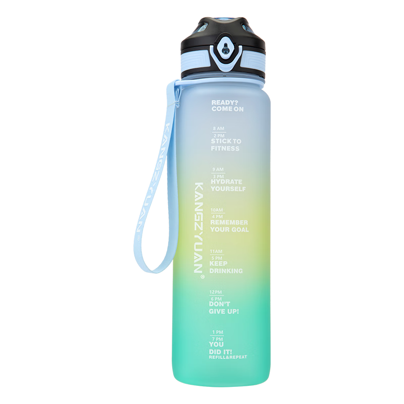 KANGZYUAN Tritan Water Bottle 1000ML Student Sports Large Capacity Tea Cup 10082-Green