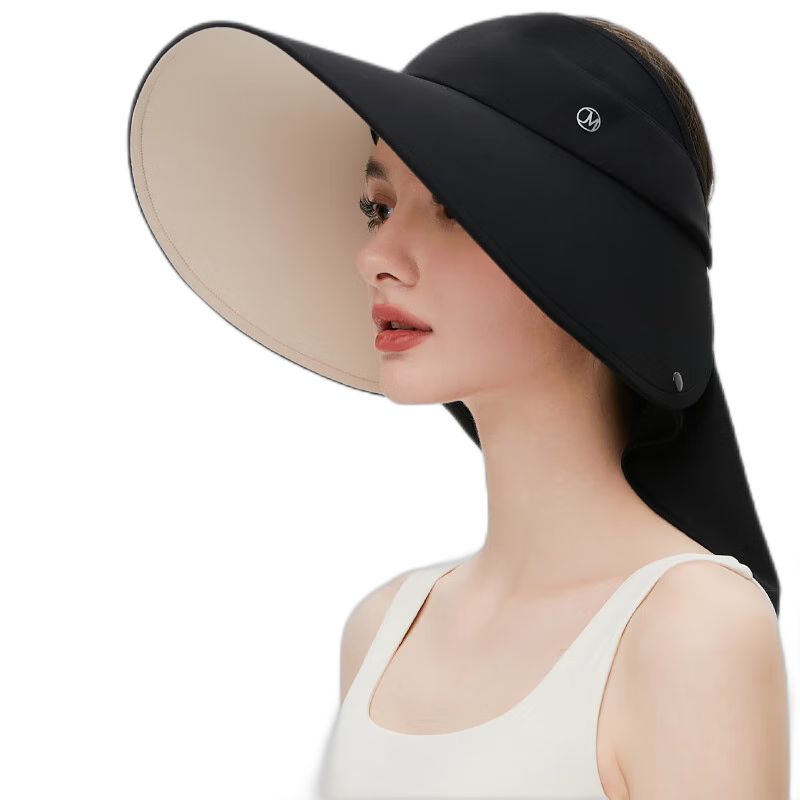 JIUMU Sun Protection Hat for Women, Sun Visor Cap, Sun Hat, Visor Hat, Cool Cap, Summer Outdoor Face-Covering UV Protection Hat for Wome