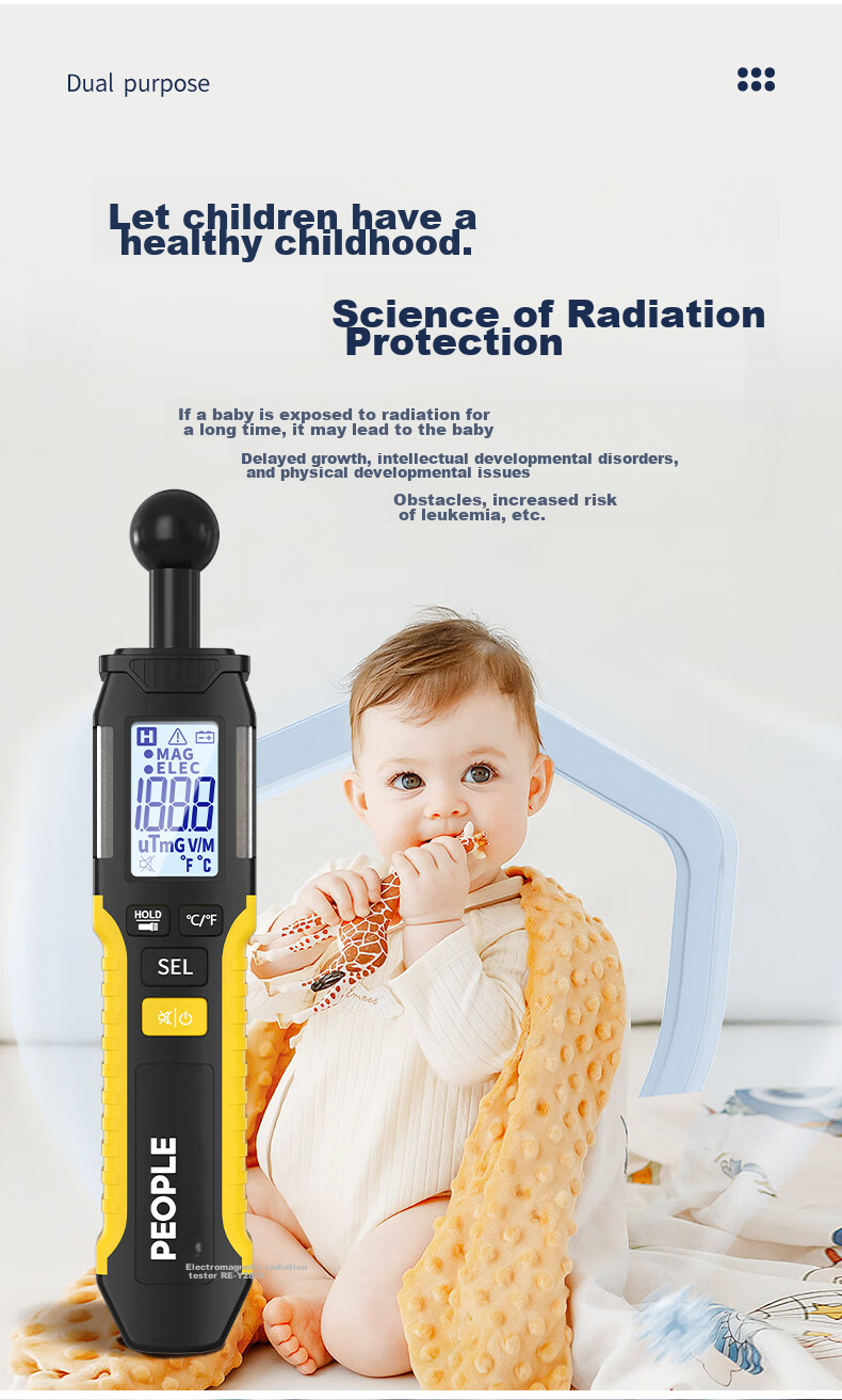 Renmin Electromagnetic Radiation Detector Professional Electromagnetic Wave Measurement Device for Home Appliances, Computers, Mobile Phones, And High-Voltage Lines High-Frequency Monitoring Instrument 8