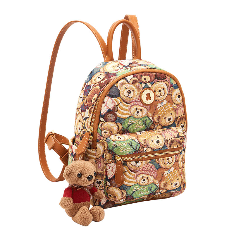 Xiaoxiongyilian Women's Backpack, Fashionable Versatile Canvas Lightweight Outdoor Backpack, Mini Rucksack, Valentine's Day And New Year Gift