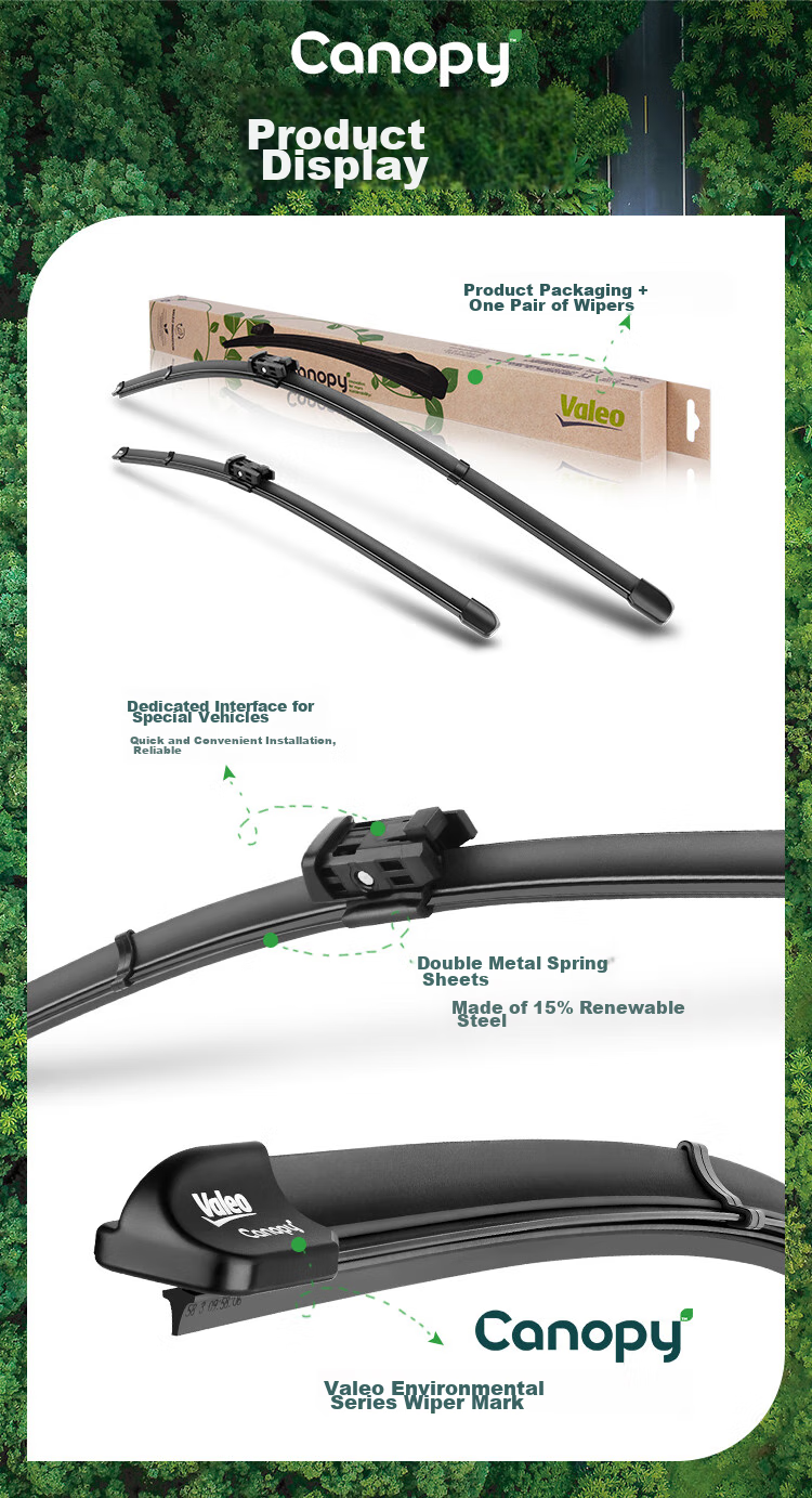VALEO Canopy Frameless Wiper Blade for BYD Tang, Song MAX, Qin Plus, Micro Blue 6, Trumpchi E8, Toyota bZ3 6