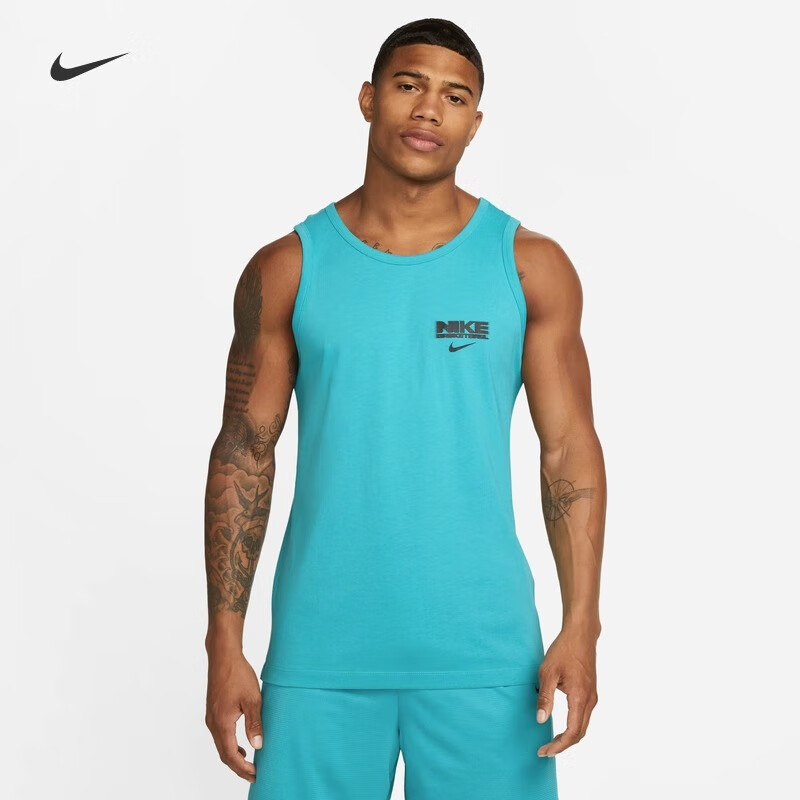 NIKE Men's Sports Tank Top, Round Neck Sleeveless, Soft Comfortable FJ2301-010 Black M 7