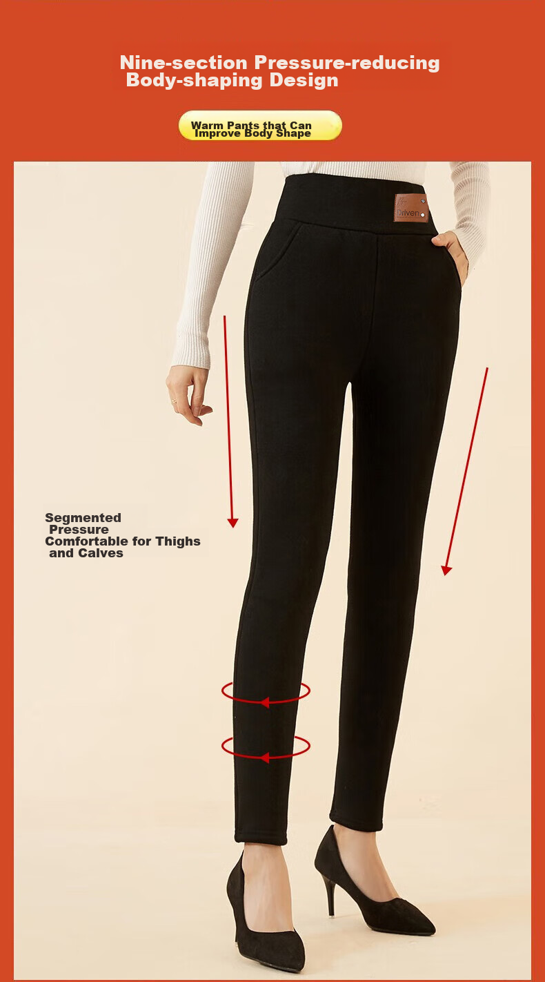 LangSha 25 Autumn Winter New Lamb Fleece Lined Leggings Thickened Warm High Waist Slim Fit Plus Size Cotton Pants for Women 9
