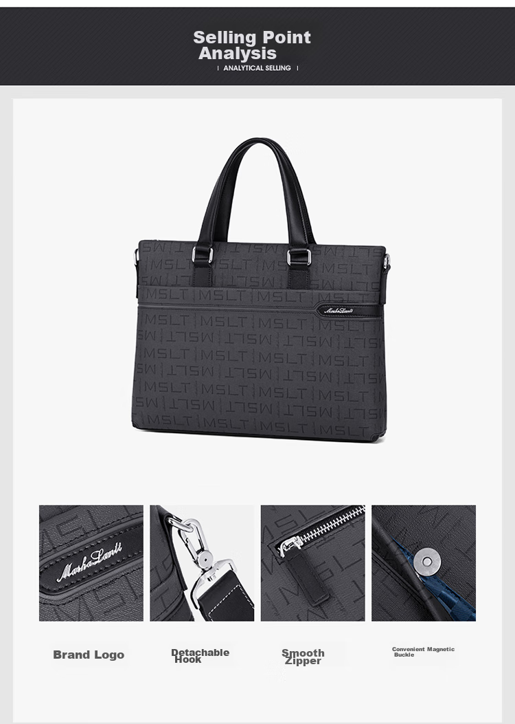 MashaLanti Men's Business Briefcase, Large Capacity Office Handheld Laptop Bag, High-End Practical Father's Day Gift 6