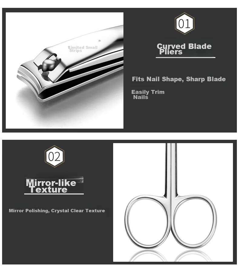 Zhangxiaoquan Nail Care Beauty Set with Stainless Steel Nail Clippers, Nose Hair Trimmer, Ear Pick, Lingyue Series H40910800 8